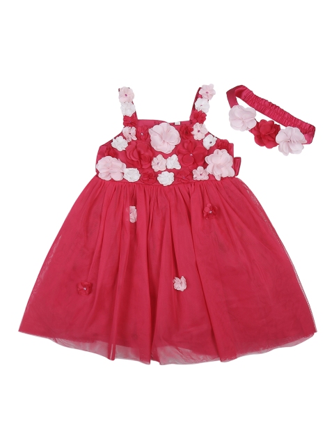 

Pantaloons Baby Girls Red Embellished Fit and Flare Dress