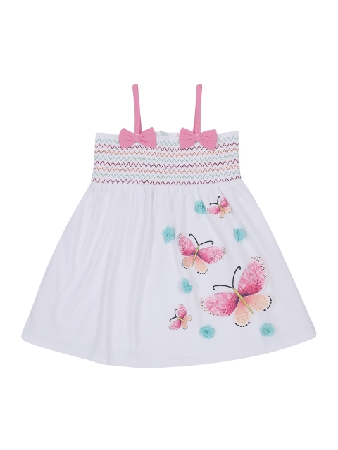 

Pantaloons Baby Girls White Printed Empire Dress