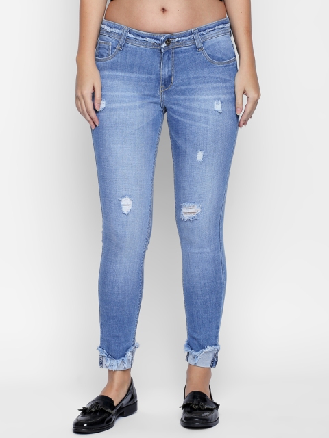 

fungus Women Blue Slim Fit Low-Rise Low Distress Stretchable Jeans