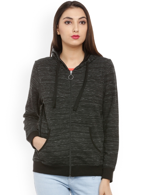

People Women Charcoal Grey Solid Sweatshirt