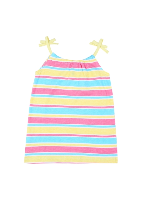 

Pantaloons Baby Girls Yellow Striped Round Neck T-shirt