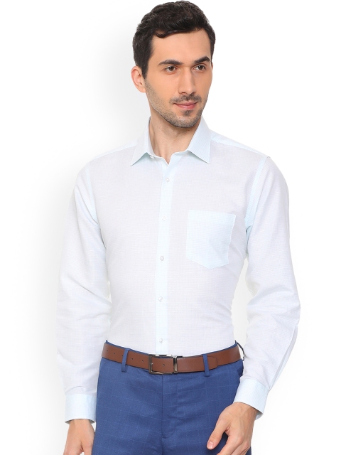 Van Heusen Men Blue Regular Fit Checked Formal Shirt