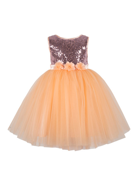 

Toy Balloon kids Girls Gold-Toned Embellished Fit and Flare Dress