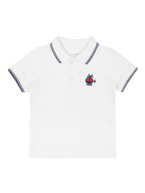 

Pantaloons Baby Boys White Printed Polo Collar T-shirt