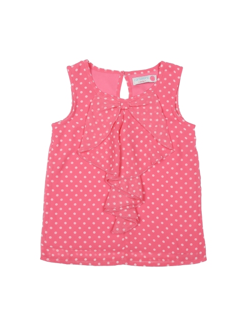 Pantaloons Junior Girls Pink Printed Top