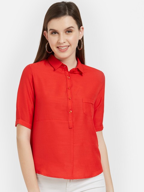 

Soie Women Red Solid Shirt