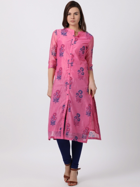 

Alena Women Pink Printed A-Line Kurta