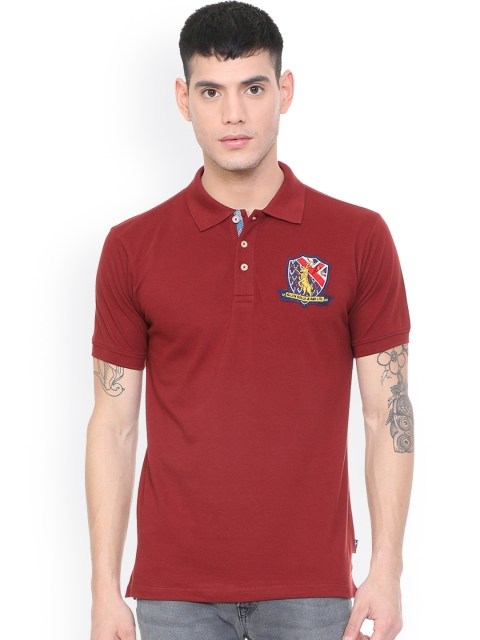 

Solly Jeans Co. Men Maroon Solid Polo Collar T-shirt