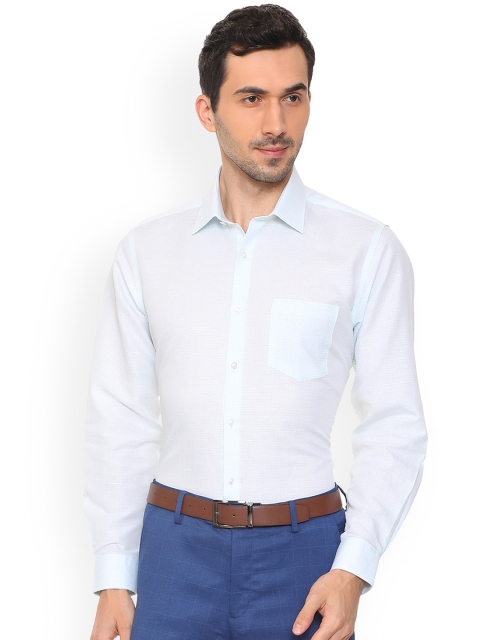 

Van Heusen Men Blue & Blue Regular Fit Checked Formal Shirt