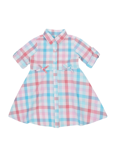 

Pantaloons Baby Girls Pink Checked Shirt Dress