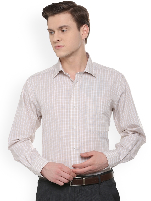 Van Heusen Men Brown Regular Fit Printed Formal Shirt