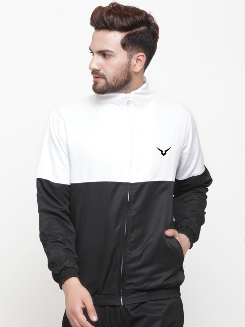 

Invincible Men Black & White Colourblocked Sporty Jacket