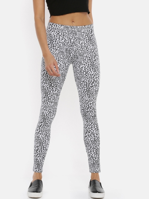 

De Moza Womens Black & White Printed Ankle-Length Legging