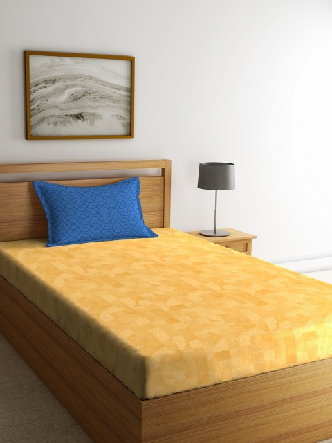 

Portico New York Yellow Geometric 144 TC Cotton 1 Single Bedsheet with 1 Pillow Covers