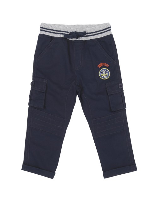 

Pantaloons Baby Boys Navy Blue Regular Fit Solid Cargos