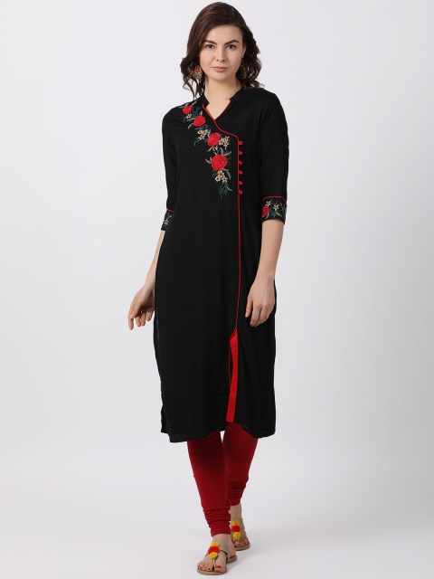 

Alena Women Black Solid Straight Kurta