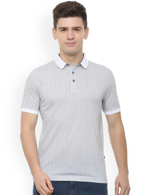 

Van Heusen Men Grey Printed Polo Collar T-shirt