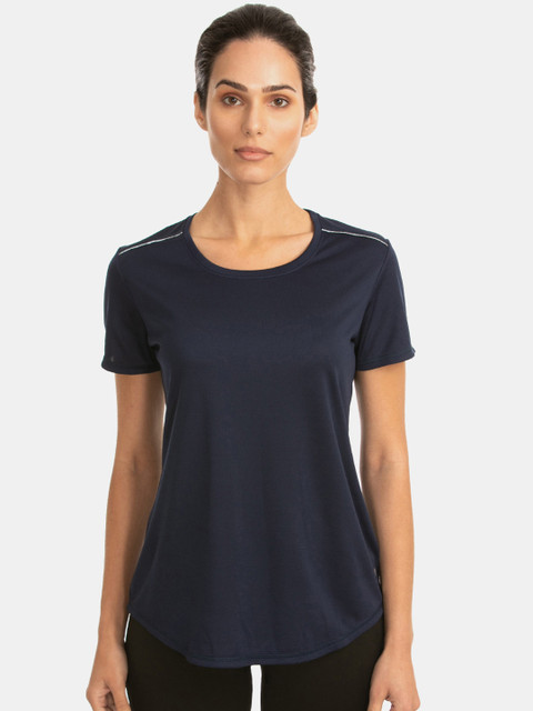 

Zelocity Women Navy Blue Solid Round Neck T-shirt