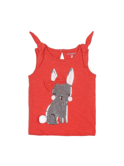 

Pantaloons Baby Girls Red Printed Round Neck T-shirt