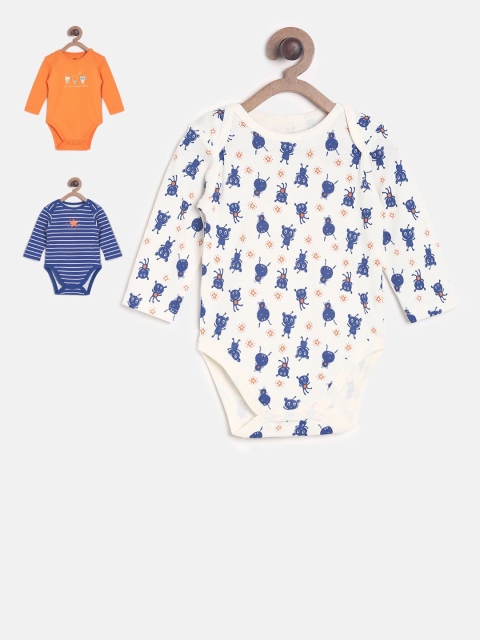 MINI KLUB Boys Pack of 3 Printed Bodysuits, Multi