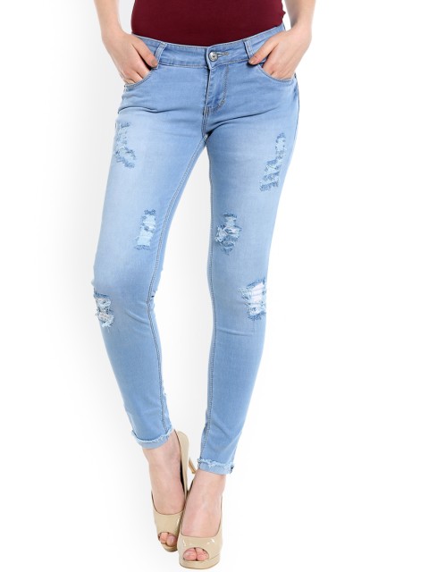 

fungus Women Blue Slim Fit Low-Rise Mildly Distressed Stretchable Jeans