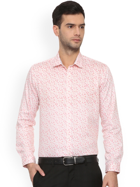 

V Dot Men Pink Slim Fit Printed Formal Shirt