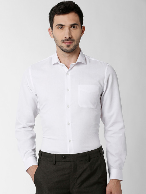 

Peter England Men White Slim Fit Solid Formal Shirt