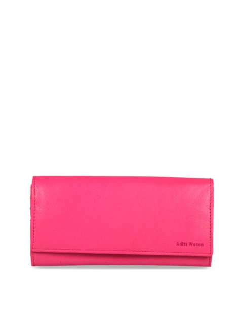 

Aditi Wasan Women Pink Solid Two Fold Leather Wallet