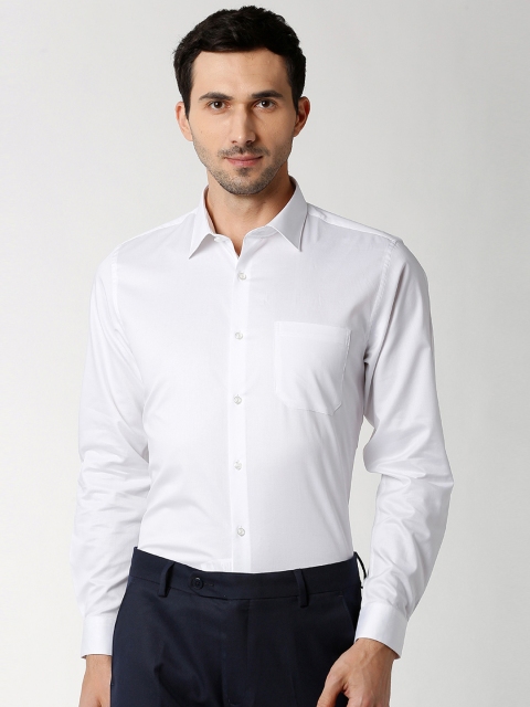 

Peter England Men White Slim Fit Solid Formal Shirt