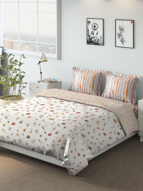 

DDecor Multicoloured 150TC Printed Bedding Set with Comforter, Multi