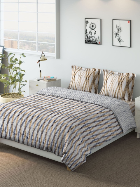 

DDecor Beige & Multicoloured 150TC Printed Bedding Set with Comforter