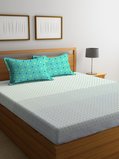 

Portico New York Multicoloured Geometric 144 TC Cotton 1 King Bedsheet with 2 Pillow Covers, Multi