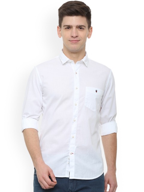 

Louis Philippe Men White Slim Fit Solid Casual Shirt