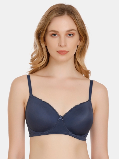 

Zivame Blue Solid Non-Wired Lightly Padded T-shirt Bra ZI1522