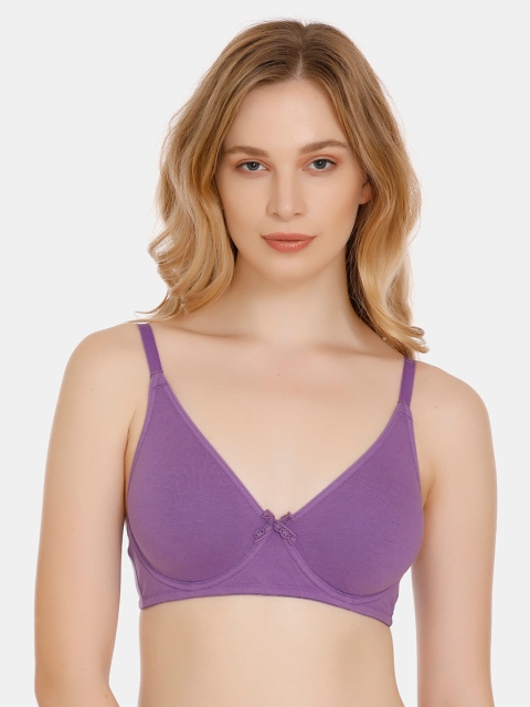 

Zivame Lavender Solid Underwired Lightly Padded Push-Up Bra ZI1369