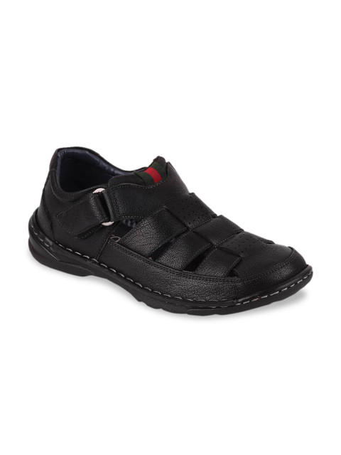 

FAUSTO Men Black Leather Sandals