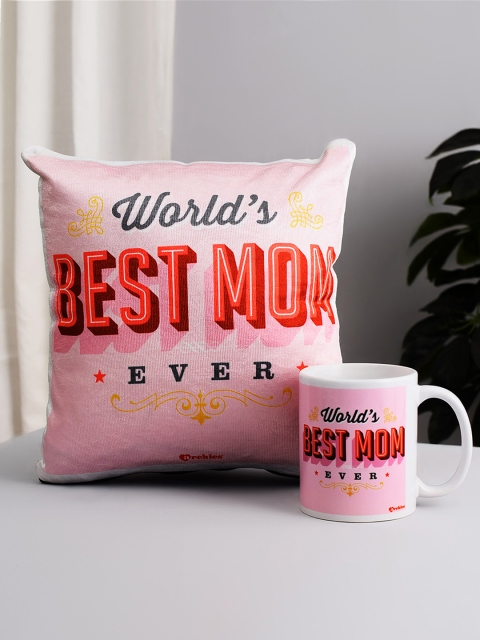 

Archies Pink & Red Printed Mug & Cushion Set