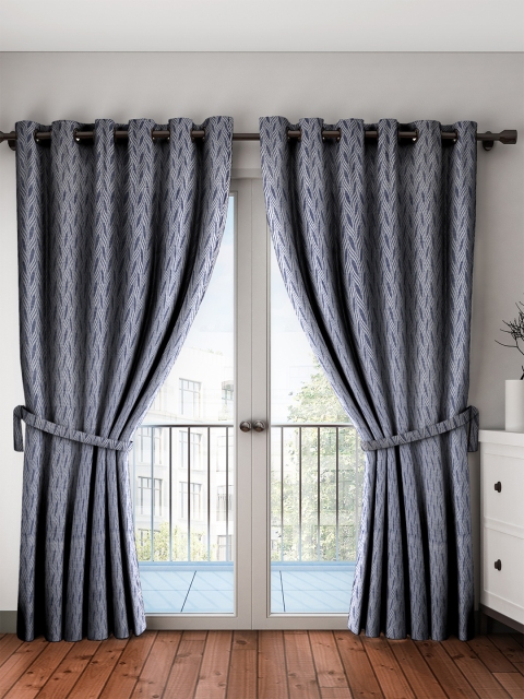 

NEUDIS Blue Set of 2 Long Door Curtains