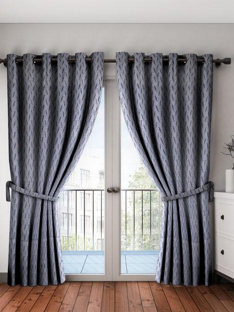 

NEUDIS Blue Set of 2 Long Door Curtains