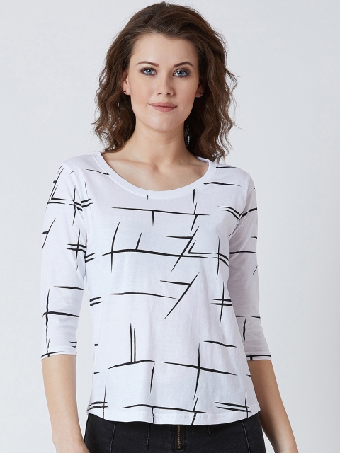 

The Dry State Women White Printed Round Neck T-shirt