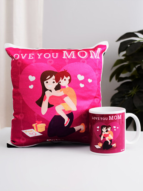 

Archies Pink Printed Mug & Cushion Set