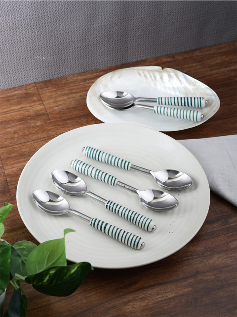 

VarEesha Set Of 6 Green Stainless Steel Spoons Set