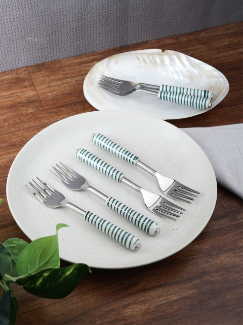 

VarEesha Set Of 6 Green Stainless Steel Spoons Set