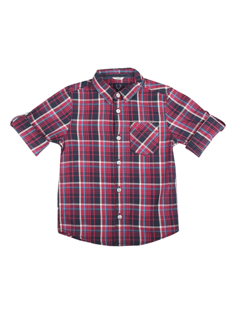 

Allen Solly Junior Boys Red Regular Fit Checked Casual Shirt