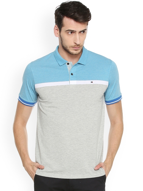 

Peter England Casuals Men Blue Colourblocked Polo Collar T-shirt