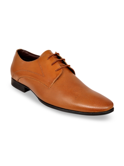 

Allen Cooper Men Tan Brown Leather Formal Derbys