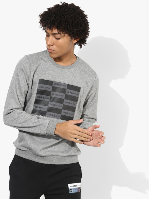 

ADIDAS NEO Men Grey Printed Sweatshirt