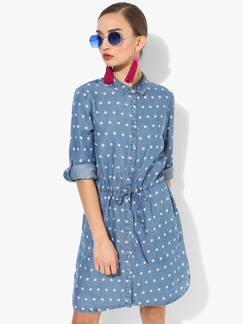 

Blue Printed Shift Dress