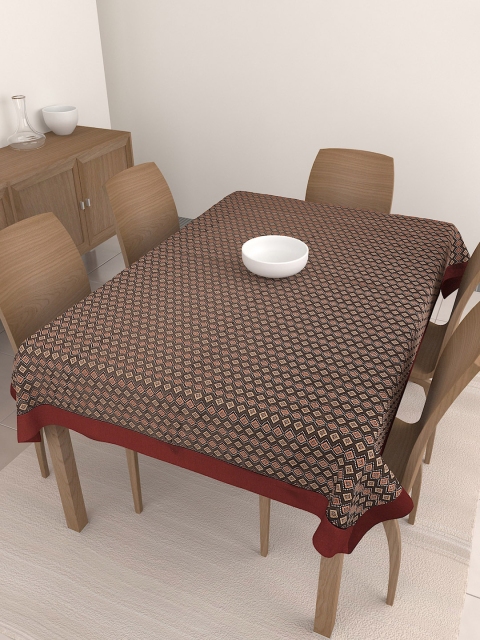 

S9home by Seasons Brown Printed Rectangle Table Cover