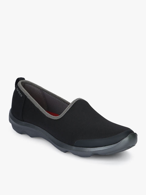 

Crocs Women Black Slip-On Leather Sneakers
